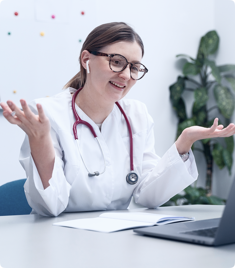 Healthcare professional in consultation